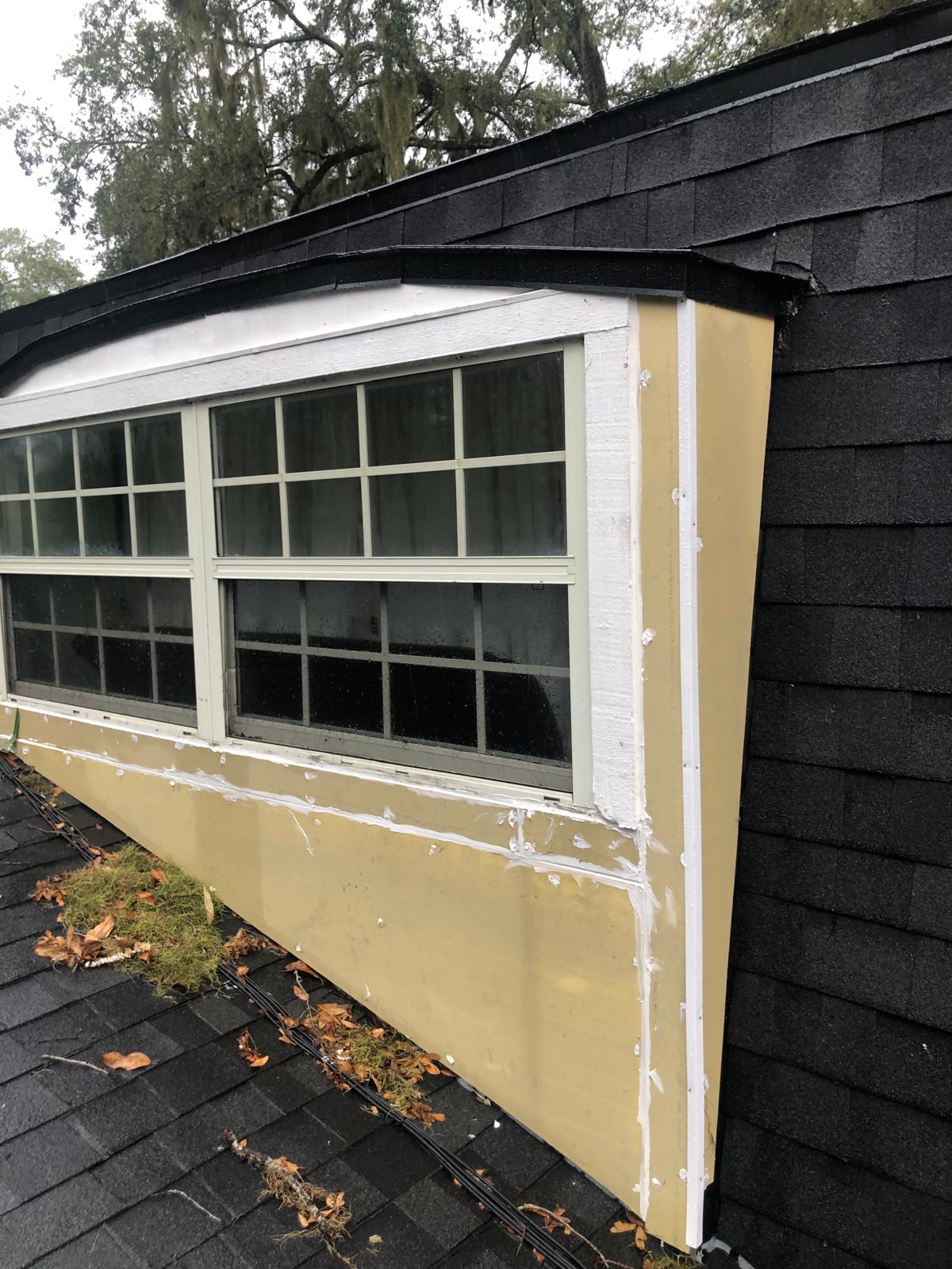 Exterior dormer before finish carpentry with older siding and trim removed
